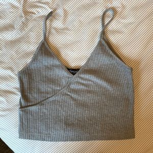 Topshop Grey Cropped Tank